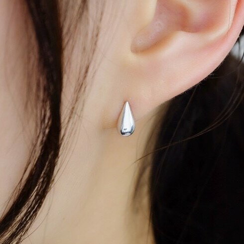 〈シルバー925〉ぽってり シンプルドロップピアス ～ゴールドorシルバー～ スターリングシルバー シンプルピアス 金属アレルギー対応 プレゼント 誕生日 クリスマス 送料無料【受注生産】