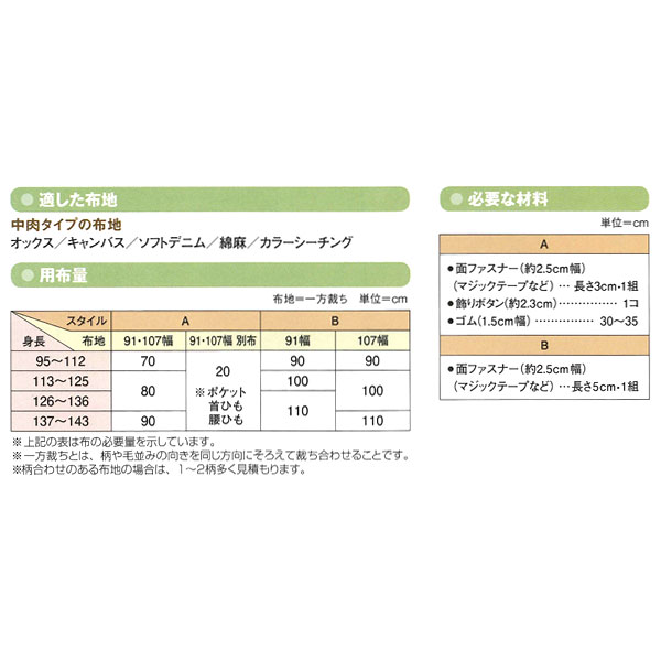 SUNパターン（型紙）　こども男女こども【エプロン】 3