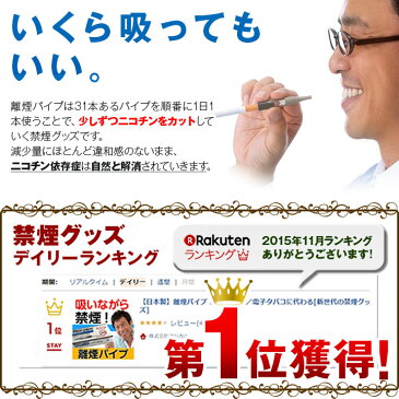 吸いたい気持ちをガマンせず禁煙！ 離煙パイプ GR GS 31本セット | いつもの タバコ で ニコチン 95％カット！ 日本製 禁煙グッズ 吸いながら 簡単 らくらく 無理なく禁煙 イライラしない 楽な禁煙 離煙 ニコチンパッチ とは違う 特許取得 禁煙パイプ