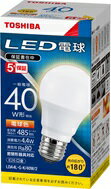 東芝 LED電球 一般電球形LDA4L-G-K/40W/2電球色 40W形相当 広配光