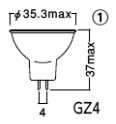 岩崎電気　JR12V20WUV/NK3アイ ダイクロクールハロゲン 12V用 φ35