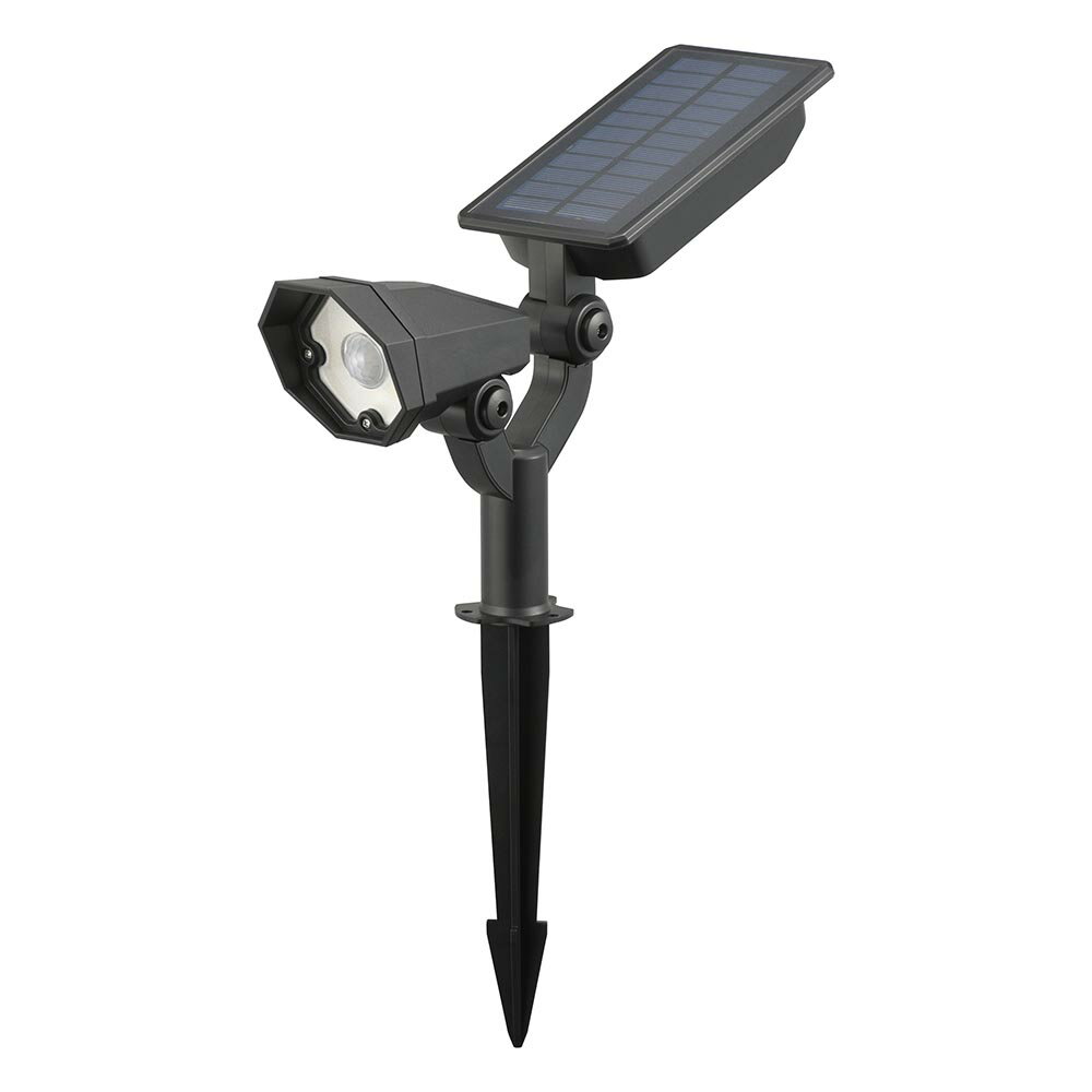 オーム電機　ソーラーガーデンライト 明暗・人感センサー 250ルーメン LS-B250JGS-S【品番:06-4156】