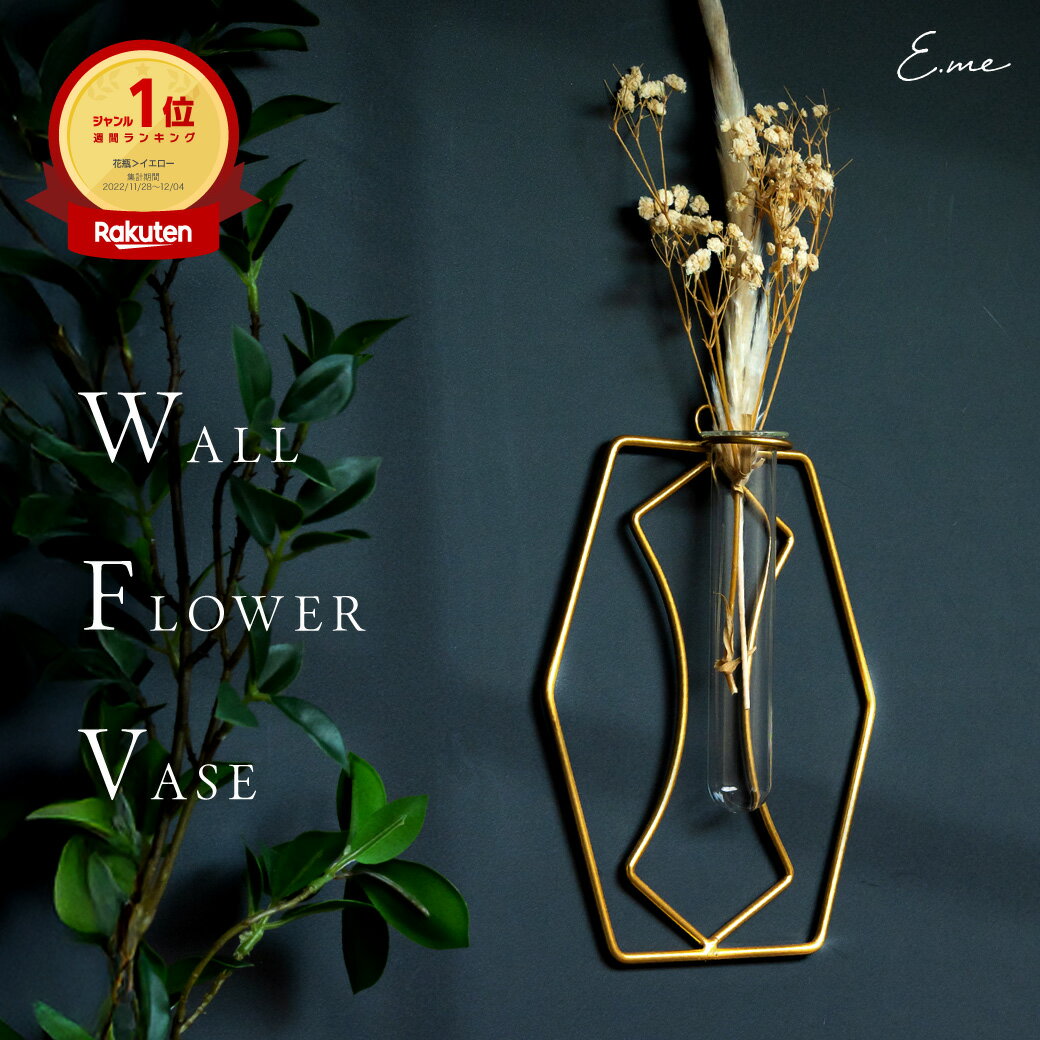 【4日20時〜★20%OFFクーポンで1,424円】 壁掛け花瓶 フラワーベース おしゃれ かわいい 可愛い 割れない ドライフラワー 薔薇 アンティーク 一輪挿し 花びん ゴールド 透明 クリア 小さい ワイヤー アイアン 韓国 北欧 ミニ 生花 シンプル プレゼント ギフト