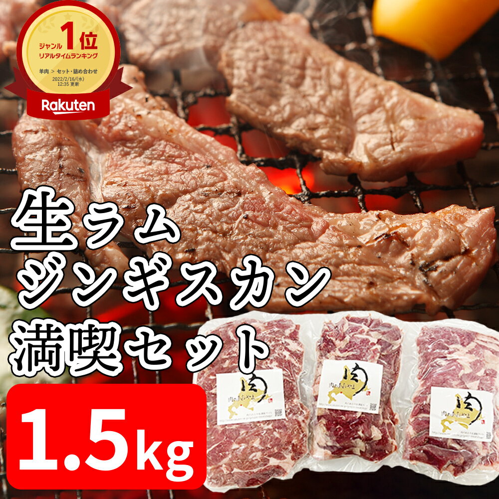 【送料無料】ラム肉 ジンギスカン 生ラムジンギスカン満喫セット 手切り 大盛り やわらかい BBQ  ...