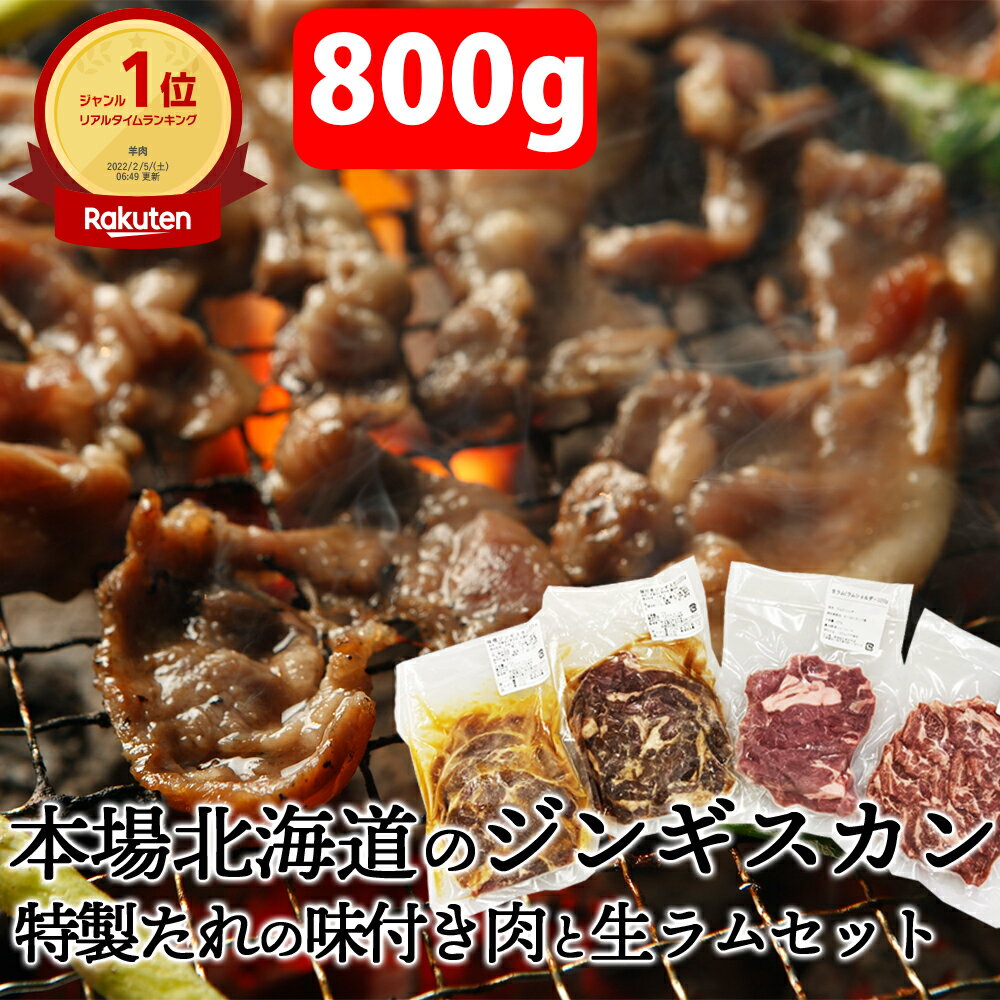 ジンギスカン 味付き肉 生ラム 簡易鍋付き セット 4種類 800g 送料無料 本場北海道の味を食べ比べ 約4..