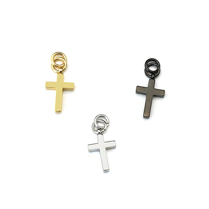 【選べるアクセサリー】 ステンレス miniクロスチャーム / ボディピアス ピアス チャーム ペンダントトップ ネックレストップ 十字架 クロス cross ...