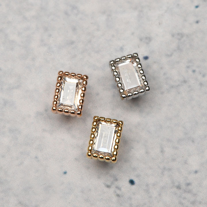 mini長方形Jネジ / ボディピアス カスタム アレンジ 真鍮 スクエア 四角 綺麗 キレイ 大人 クリスマス