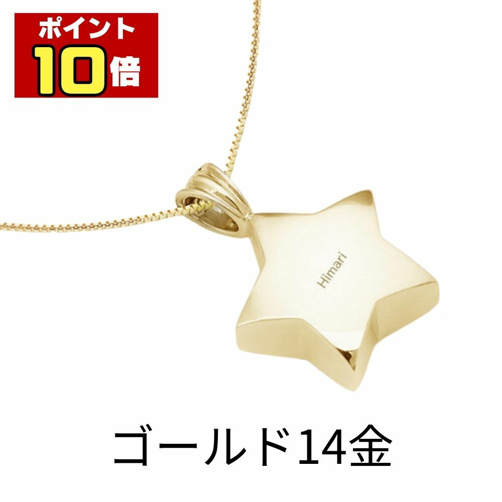 【ポイント10倍】 遺骨ペンダント 生活防水 名入れ 刻印 星 ゴールド14金 K14 ネックレス ジュエリーケース付き アクセサリー 遺骨 遺灰 持ち歩き メモリアル レディース メンズ 女性 男性 遺骨入れ 仏具 ユニセックス 分骨 骨壺 カプセル 手元供養