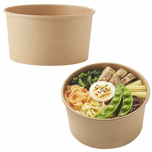 未晒フードカップ浅型(1000ml)業務用 片面PE 300個 HEIKO(3)