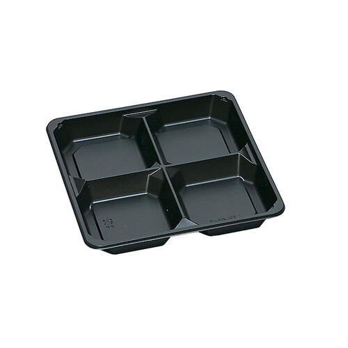Rakuten - 弁当容器 TR-65-3H 黒 400枚【返品不可商品】福助工業 0586226