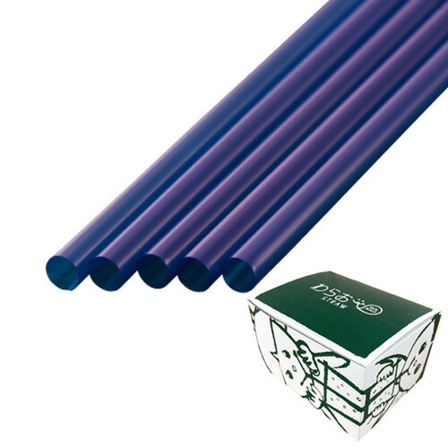 ストロー（裸）直径6×210mm 青 10000本