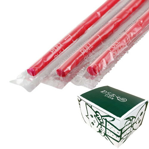 曲がるストロー 直径6×210mm 赤 10000本（フィルム包装）【先着順 最大400円OFFクーポン】