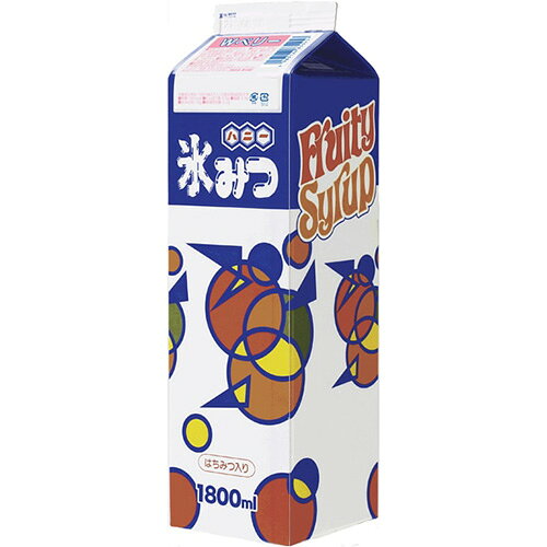 ■そのまま使えるストレートタイプのかき氷シロップです。■「はちみつ」独特のコクと甘みで深みのある味わいのシロップです。■ラズベリーとブルベリーのWテイスト。深みのある味わいで、パフェなどにも良く合います。 原材料 果糖ブドウ糖液糖（国内製造）、はちみつ、食塩／酸味料、保存料（安息香酸Na）、リン酸塩（Na）、甘味料（ステビア、甘草）、着色料（赤2、黄4、黄5、青1）、香料 賞味期限 製造日より30ヶ月 数量 1パック(内容量1800ml） メーカー ハニー JAN 4983124830257 ご注意 ●はちみつ使用（1歳未満の幼児には与えないでください。）●開封後は冷蔵庫保存で6ヶ月以内に使用をお願いします。（キャップを閉めた状態）