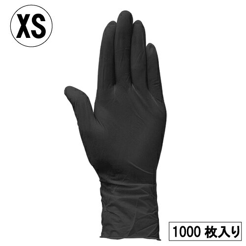 ■1枚あたり9.99円■手にフィットし細かい作業に適したニトリルグローブで、耐油性、薬剤耐性があり、指先には滑り止め加工を施しています。■料理だけではなく、掃除、介護、育児、ペットケア、ガーデニングなど屋内外の様々な場面でお使いいただけます。（食品衛生法適合）■色は高級感のあるNoir（ノアール：黒）で、無駄なく使え便利な左右兼用、使い捨てタイプです。■アレルギーの原因となるラテックスプロテインおよびパウダー不使用で、天然ゴム特有のゴム臭もありません。■人の健康へ悪影響を及ぼす恐れがあるPAHs（多環芳香族炭化水素）を含有していないことを確認済。（AfPS GS 2019：01PAK カテゴリー1基準適合） サイズ XS（掌部幅 約76mm、全長240mm以上） 材質 ニトリルゴム カラー Noir（ノアール：黒） 数量 1000枚（100枚×10小箱） 原産国 中国 メーカー メディコムジャパン JAN 4894476033473 ●本品は使い捨てですので、再使用しないでください。●体質によっては、かゆみ、かぶれ、発疹等をおこすことがあります。異常を感じたら、使用を中止し医師に相談してください。●熱いものには触れないでください。●爪先、刃物等や尖ったもの等で傷をつけないよう注意してください。破れ・水漏れの原因になります。