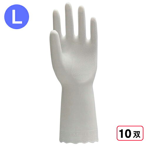 樂天商城 - 川西工業 2004 天然ゴム手袋 中厚手 1P 【Lサイズ】 ホワイト 10双