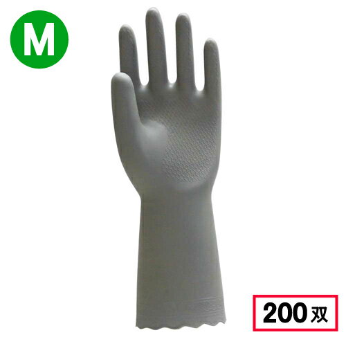 橡膠手套 - 川西工業 2004 天然ゴム手袋 中厚手 1P 【Mサイズ】 グレー 200双