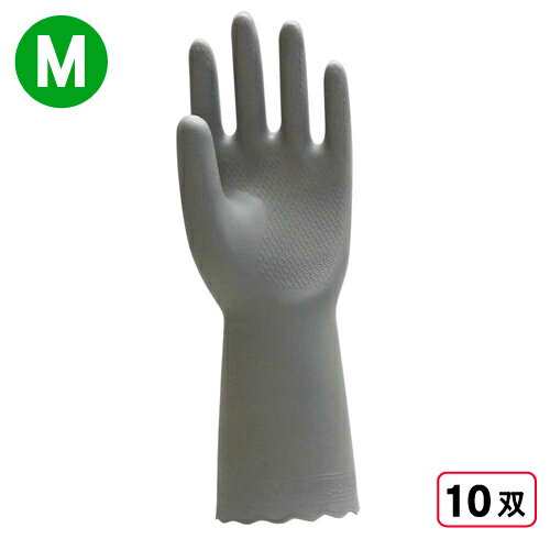 Rakuten - 川西工業 2004 天然ゴム手袋 中厚手 1P 【Mサイズ】 グレー 10双