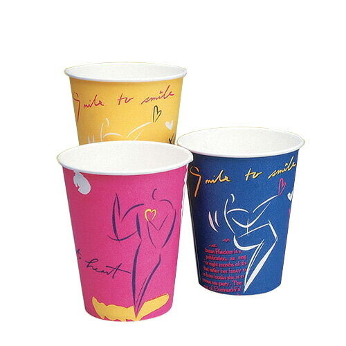 ■1個あたり8.2円■こちらの紙コップは、HOT＆COLDどちらにもご使用頂けます。■紙コップを使用することにより、常に新しいコップをご使用頂けますので衛生状態の確保や洗う手間が省け、貴重な時間を有効に使うことが出来ます。 サイズ 口径76.8×高さ92.3mm（272ml） 材質 バージンパルプ 内側：ポリコーティング加工 カラー スマイル&ハート柄 数量 2500個（100個×25袋） 原産国 日本 Q：電子レンジに使用できますか？A：電子レンジには対応しておりません。 SC-275-F PS（N）×穴 2500枚