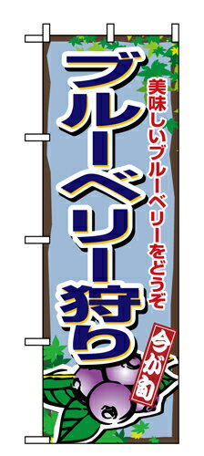 樂天商城 - 業務用 のぼり 1380 ブルーベリー狩り_定番サイズ：W60×H180【返品不可商品】