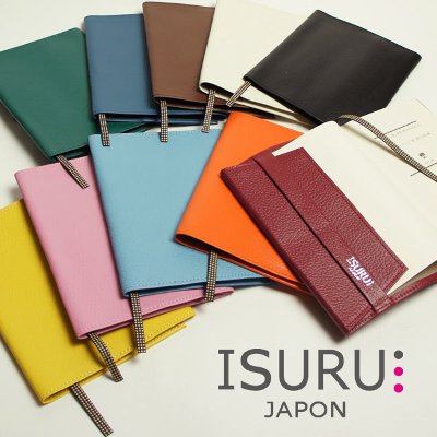 伝統工芸の漆を使用した艶やかなドット柄しおり付ブックカバー 文庫本サイズ ISURU JAPON ビジネス フォーマル 本 栞 本革 牛革 メンズ レディース 国産【コンビニ受取対応商品】