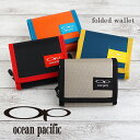 二つ折り財布 軽い コンパクト 折りたたみ財布 ファスナー小銭入れ パスポケット付き Dカン Ocean Pacific OP オーシャンパシフィック キッズ ...
