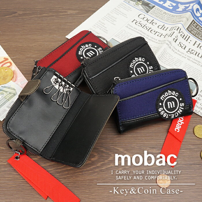 小銭入れ付きキーケース キーケース キーホルダー 小銭入れ コインケース ワッペン mobac モバック メンズ 男性向け 父の日 プレゼント ギフト ラッピング 送料無料