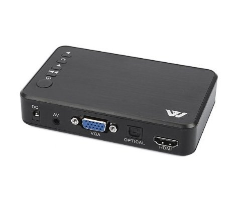 ◆商品名：ウルトラ メディアプレーヤー DIVX XVID MPEG4 VOB PC不要 TV 再生 HDMI VGA ※仕様は改善の為に予告なく変更する場合があります 付属品：リモコン・ACアダプタ・AVケーブル 字幕： SMI/ASS/SSA/SRT/SUB 対応画像フォーマット：JPEG、GIF、BMP、PNG. リビングの大画面TVに接続して、フルHD画質のビデオや 高音質の音楽をTVで楽しもう! フルHD 1080P対応 最大1920x1080の高解像度で動画をお楽しみください！ 豊富な対応フォーマット BD-ISOやH.264、RMVBなどのPC用映像/音声フォーマットに対応！ HDMI/VGAコネクタ搭載 HDMIやVGA映像出力を搭載しているので様々なTVやモニターに出力可能！ 外付HDD・USBメモリ対応 本体のUSBコネクタを搭載し外付HDDやUSBフラッシュメモリを 接続すれば、高画質の動画や画像も見ることが可能です！ レジューム機能搭載 動画再生途中で他の操作をした場合、停止場所を記憶して 再度再生する時は続きから再生することが出来ます！ 自動再生機能（展示用機能） メモリーカード内に展示用動画などの記憶しておけば 電源を入れたら自動的に再生！（内部設定をする必要があります） 商品サイズ：113×72×24mm 重量：約320g 言語：日本語/英語/韓国語/中国語 映像出力端子：HDMI・AV(コンポジット)・VGA サイズ：約120x90x28mm 対応HDDフォーマット：FAT16・FAT32・NTFS USB：USB2.0ホスト メモリーカード：SD・SDHC・MMC 電源：ACアダプタ(DC 5V 2A) 対応ビデオフォーマット：RMVB/RM（RV8/9）、H.263、H.264（MOV/MP4/M4V）、MPEG-1/2(VOB)、MPEG-4(XVID/DIVX)、WMV7/VC-1、 MKV、AVI、TS/TP、VOB、PMP、FLV. 対応オーディオフォーマット：MP3、WMA、AFE、FLAC、OGG、APE、 AAC、AC3 and DTS