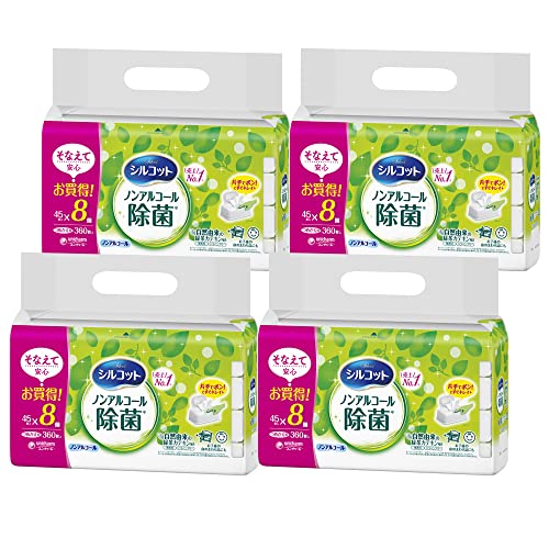 【旧品】【ケース販売】シルコット ウェットティッシュ 除菌 ノンアルコールタイプ 詰替 1440枚(45枚×8..