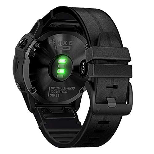 Ahayo QuickFit 22mm 交換本革シリコンハイブリッドデザインの通気性ストラップ バンド ベルトfor GARMIN(ガーミン) Fenix 7/ EPIX 2