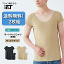 お買い得 送料無料 2枚組 セットグンゼ インティー int T 半袖 ボートネック 汗取りインナー メンズ 夏用 インナーシャツ 透けない ベージュ 黒 ゆったり 袖丈短め 乳首透け対応 脇汗 脇パッド付き 下着 肌着 Tシャツ専用 YV2412 M L LL 洗い替え