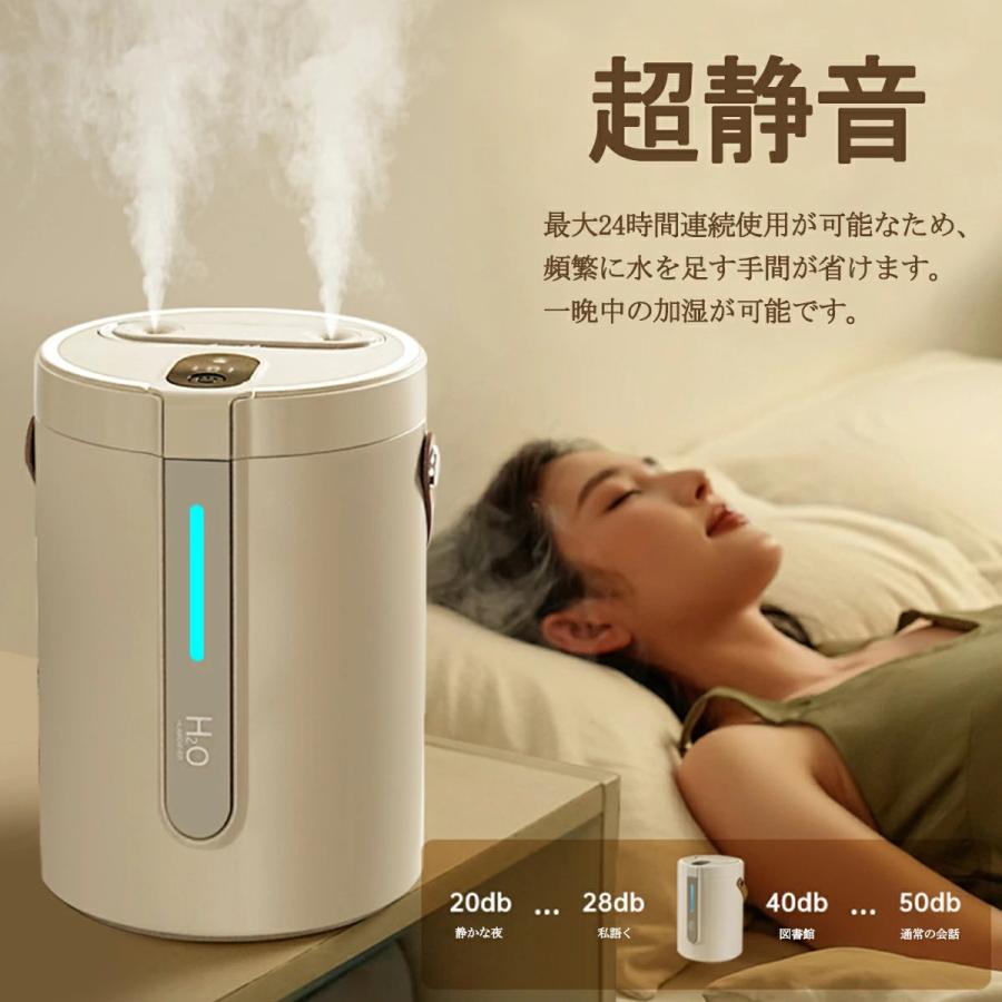 2025最新モデル 加湿器 大容量 2.5L 卓上 超音波式 卓上加湿器 かしつき ライト おしゃれ ダブル噴霧 ミスト超静音 部屋 寝室 乾燥対策 USB お手入れ簡単