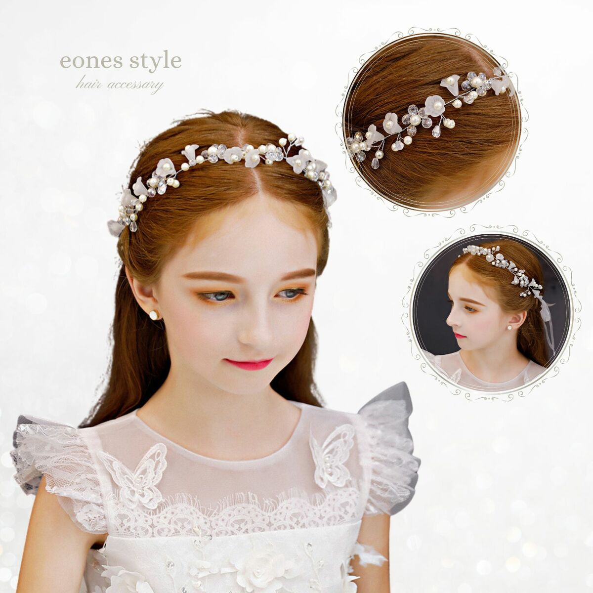 ヘアアクセサリー 髪飾り ヘッドドレス 子供 レディース 花冠 ピアノ発表会 女の子 キッズ 花 あさがお..