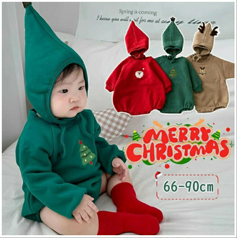 ＼P20倍限定！／送料無料 2点セット サンタ コスプレ ベビー クリスマス ロンパース 着ぐるみ クリスマ..