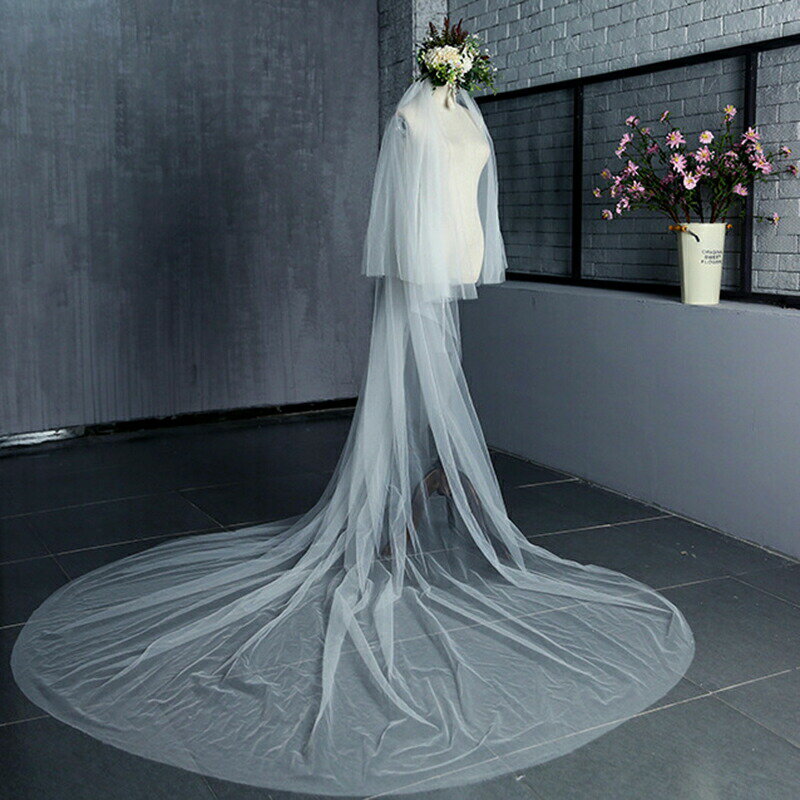 ウェディングベール ウエディングベール コーム付き レース・刺繍 2層タイプならベールUP儀式もOK【ホ..