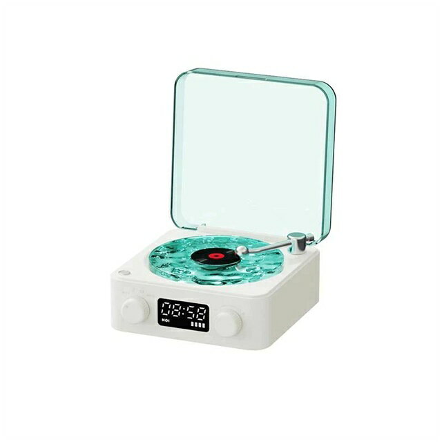 bluetoothスピーカー レトロ レコード 海を聴く スピーカー レコードスピーカー 海のレコードスピーカー レコードプレーヤー風 可愛い 復刻スピーカー デジタル時計 置き時計 コンパクト 睡眠補助 シンプル ギフト プレゼント e-monostore1-10006234 イーモノストア サンプル画像3