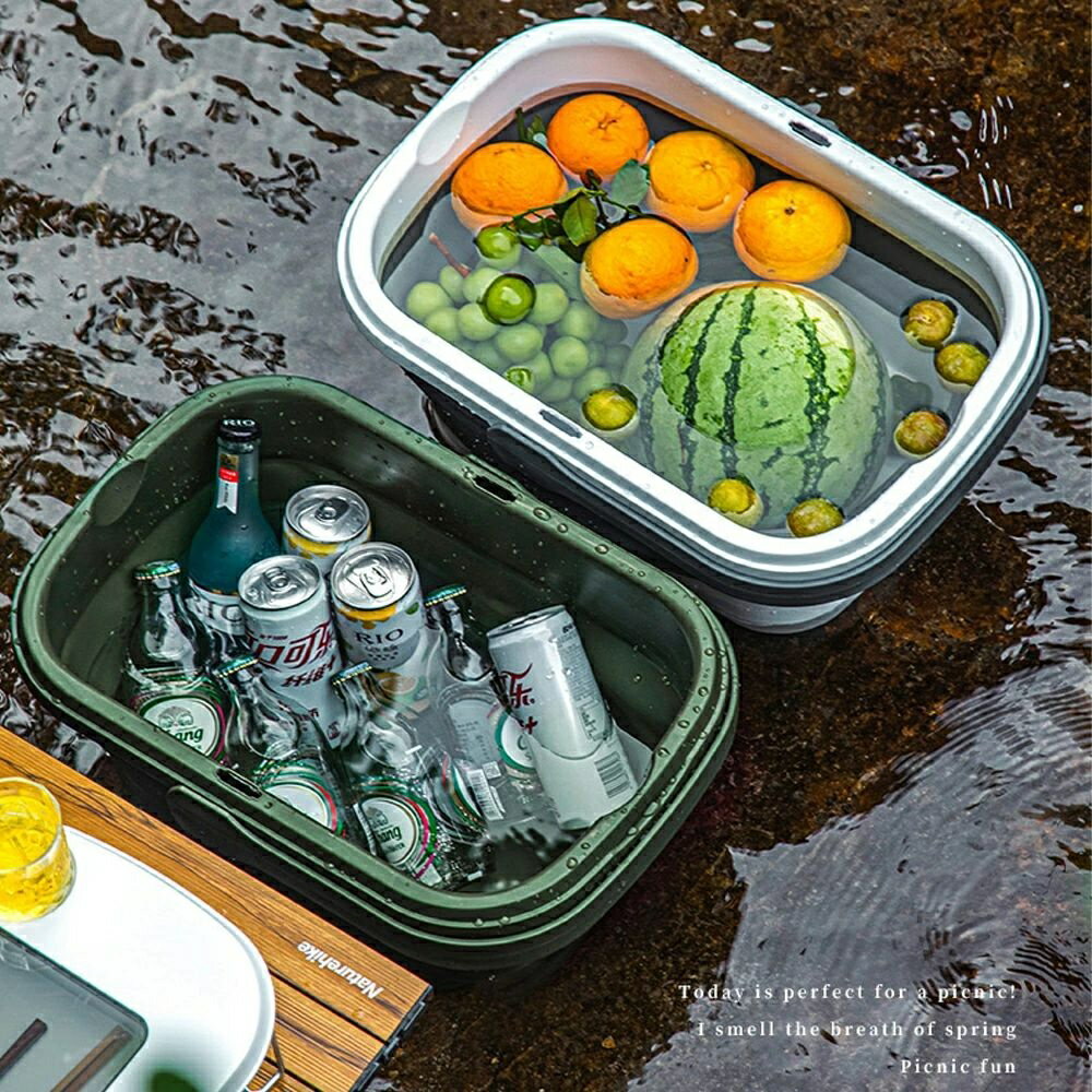 折りたたみバケツ 20L 洗濯用品 蓋付き テーブル つけ置き 洗濯板 コンパクト 引っ掛け収納 アウトドア 折りたたみ バケツ フタ 釣り キャンプ レジャーバッグ ガレージ 車載 フォールディング バケット 簡易 テーブル 小物入れ コンパクト バスケット