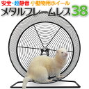 小動物用ホイール 【 メタルフレームレス 38 】38cm 回し車 フレームレス 小動物用 ホイールベルト付 スタンド ケージ掛け 静音 安全 ペット シマリス...
