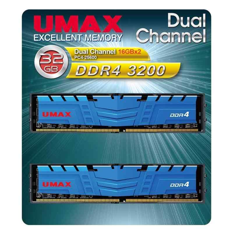 UMAX Technologies デスクトップ用DDR4 Long-DIMM 16GB ×2枚組 ヒートシンクあり (型番:UM-DDR4D-3200-32GBHS)