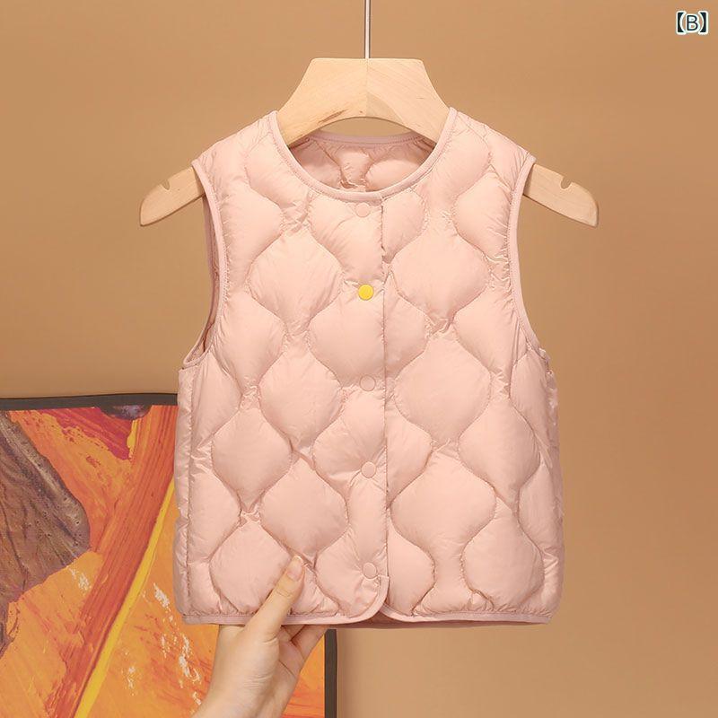 子供服 ダウンベスト キッズ 秋冬 薄手 男の子 女の子 アウター チョッキ インナー...
