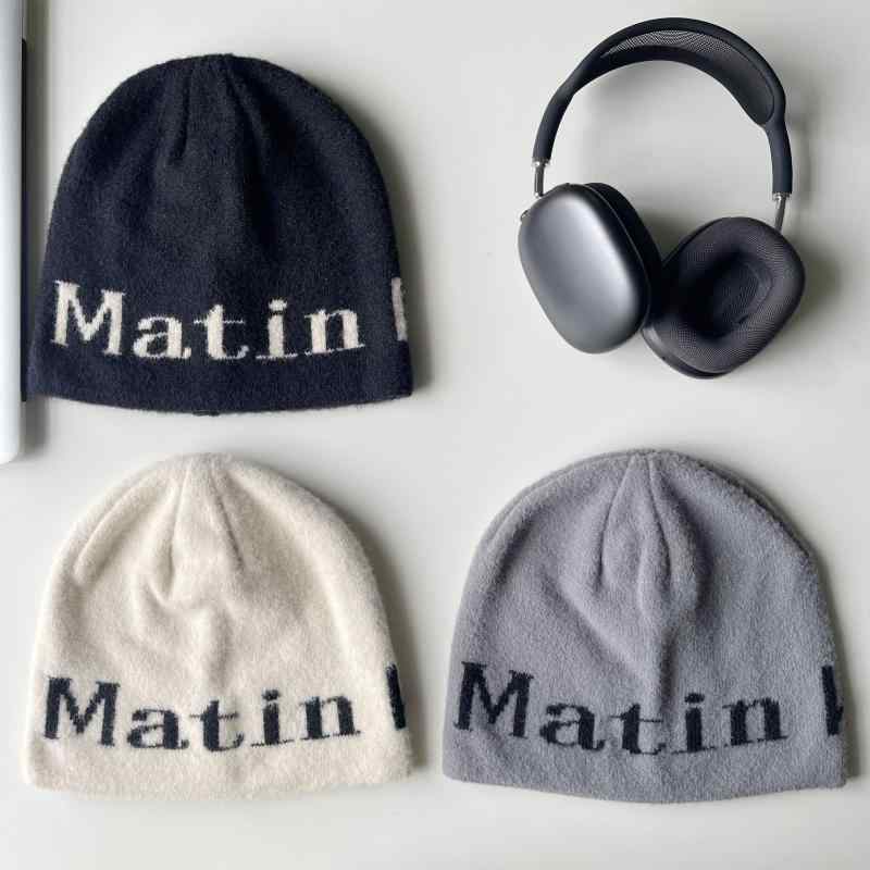 Cap, Hat - ニット帽 秋冬 女性用 男性用 小顔効果 防寒 暖かい ビーニー 伸縮性 韓国風 ストリート カジュアル かわいい おしゃれ ベージュ ブラック グレー
