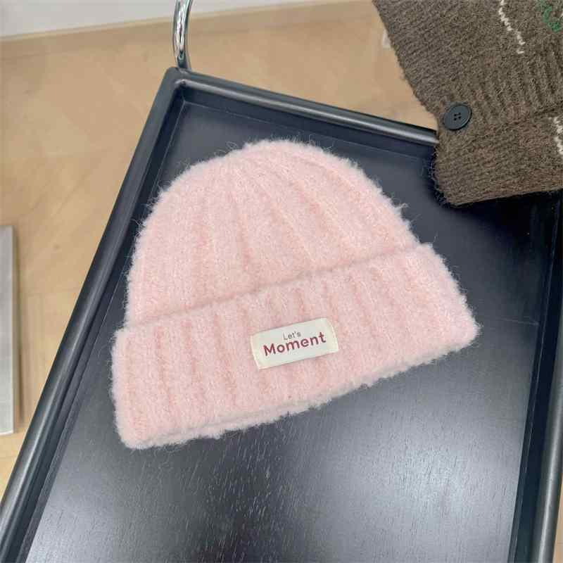 Cap, Hat - ニット帽 秋冬 女性用 厚手 防寒 保温 ビーニー 小顔効果 カジュアル ファッション 白 黒 グレー ピンク系 キャメル ブルー オーツ麦色
