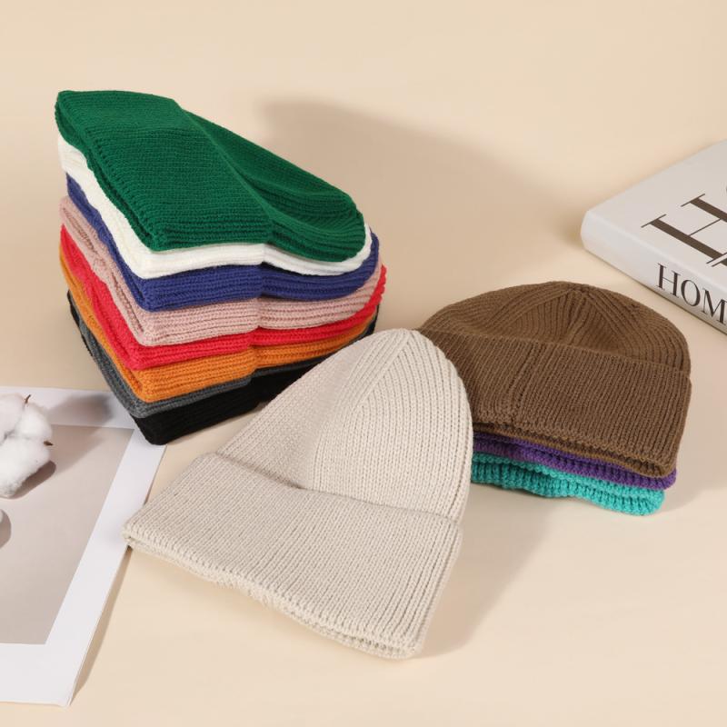 Cap, Hat - ニット帽 レディース 秋冬 学生 防寒 保温 ビーニー キャップ メンズ ユニセックス 刺繍 ワンポイント かわいい カジュアル ブラック グレー ブルー オレンジ ピンク ホワイト ベージュ パープル