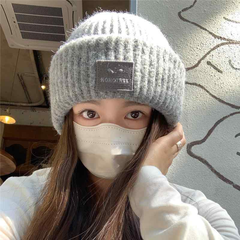 Knit Hat - ニット帽 レディース 秋冬 保温 防寒 カジュアル おしゃれ 小顔効果 メンズ ビーニー キャップ 伸縮性 灰色 ピンク系 ベージュ オートミール色 カーキ色 茶色