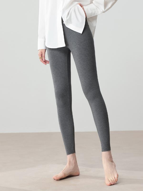 レギンス レディース 桑蚕丝 シルク 保温 あったか 裏起毛 スリム ヨガパンツ スパッツ リブ ニット スポーツ 伸縮性 ストレッチ カジュアル 9分丈