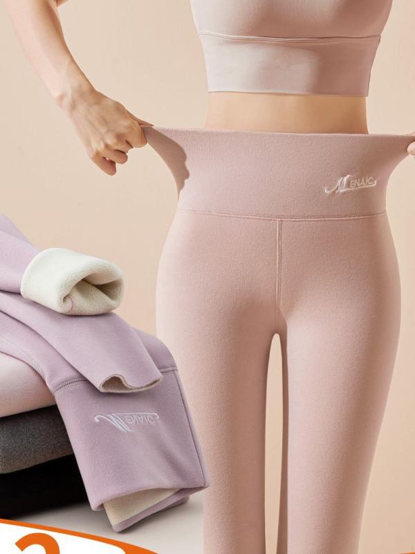 Tights - レギンス レディース ハイウエスト 裏起毛 あったかインナー スパッツ ストレッチ 保温 厚手 大きいサイズ ブラック グレー ピンク系