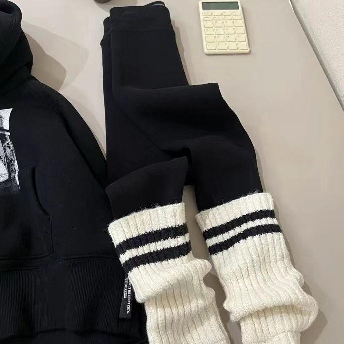 Other - 子供服 パンツ 女の子 中大童 秋冬 裏起毛 ストライプ レギンス スパッツ 普段使い 伸縮性 あったか ガールズ 女児 部屋着