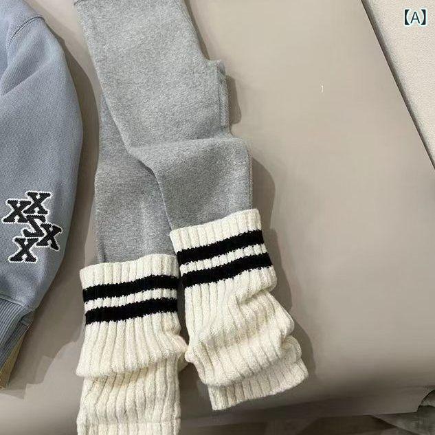 子供服 パンツ 女の子 中大童 秋冬 裏起毛 ストライプ レギンス スパッツ 普段使い 伸縮性 あったか ガールズ 女児 部屋着