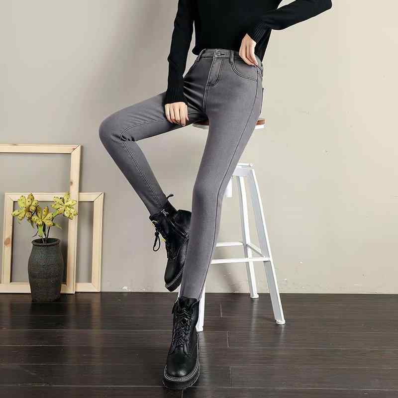 Other - デニム レディース 裏起毛 デニムパンツ スキニー 黒 グレー ハイウエスト あったか 暖パン ストレッチ 伸縮 美脚 9分丈 ジーパン ジーンズ
