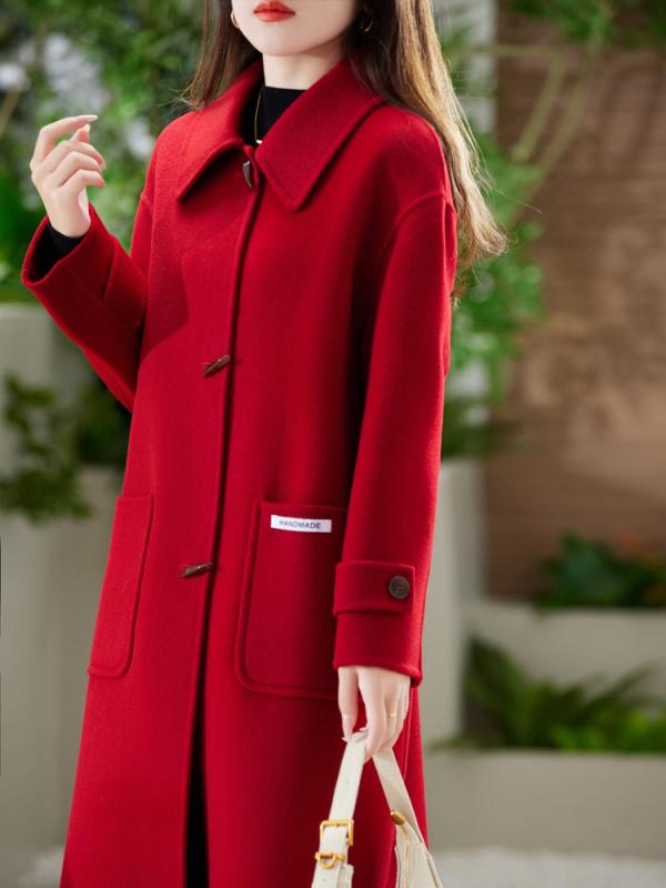 コート レディース ウール ダブルフ