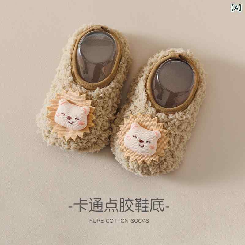 靴下 キッズ ベビー 赤ちゃん 子供 靴下 滑り止め付き ルームシューズ 秋冬 厚手 ...